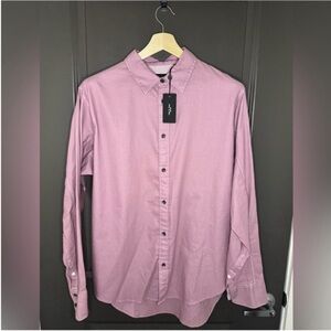 NWT Rag & Bone Mens Fit 2 Engineered Oxford Shirt | Berry Pink | XL |